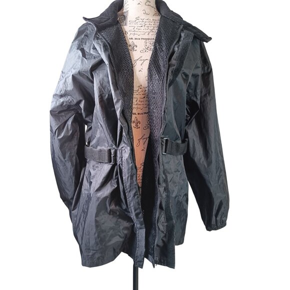 Hot Leathers Nylon Water Resistent Rain Suit Set Motorcycle Black Size Small - Picture 2 of 11